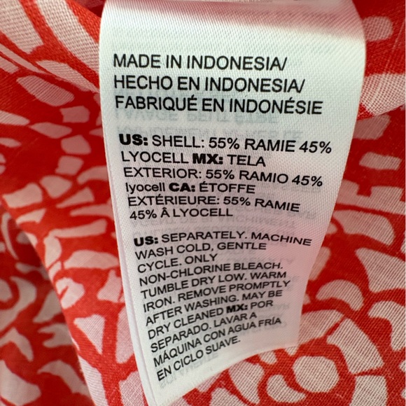 Chico's Festive Orange and White Spring & Summer Top Sz 2.5 - Picture 7 of 9